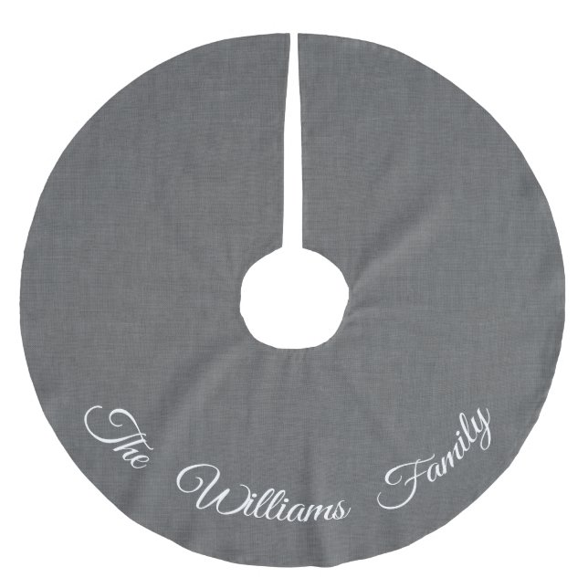 Personalised Grey and White Tree Skirt (Front)