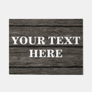 Personalised Grey Bamboo Wood Doormat