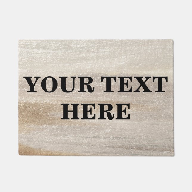 Personalised Grey Bamboo Wood Doormat (Front)