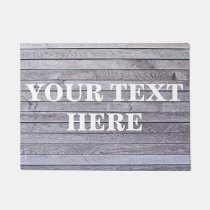 Personalised Grey Bamboo Wood Doormat