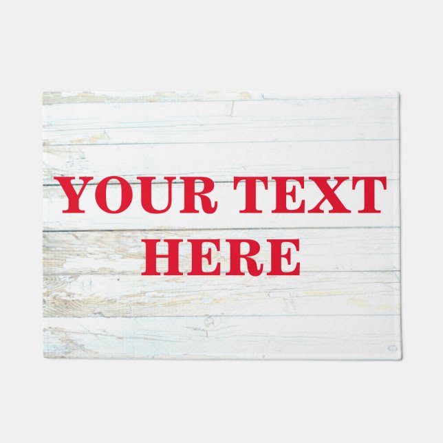 Personalised Grey Bamboo Wood Doormat (Front)