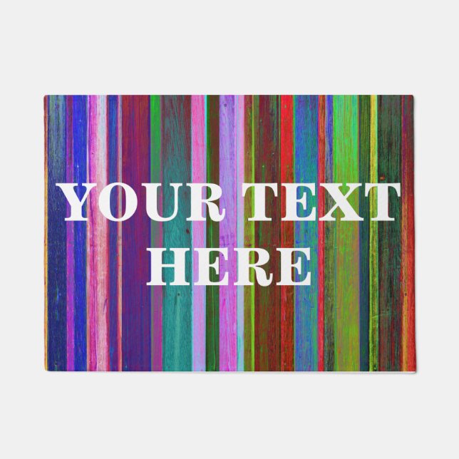 Personalised Grey Bamboo Wood Doormat (Front)