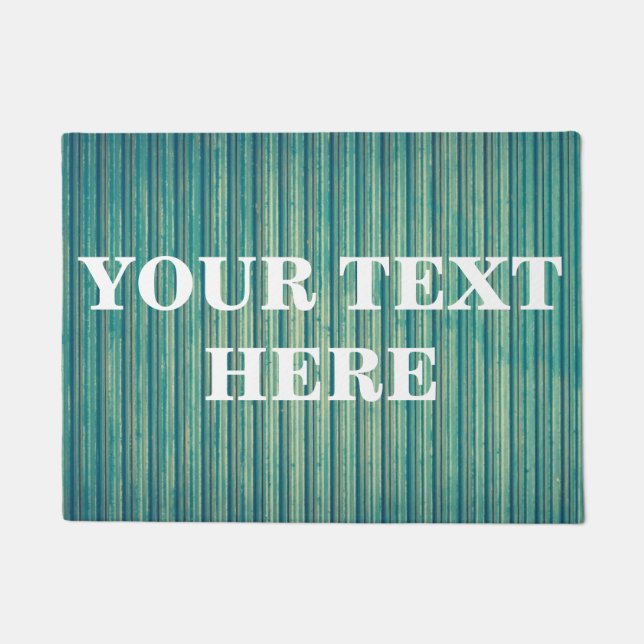 Personalised Grey Bamboo Wood Doormat (Front)