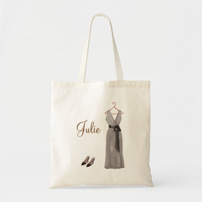 Personalised Grey Bridesmaid Tote Bag (Front)