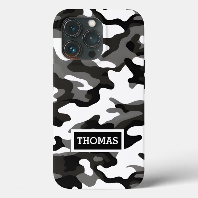 Personalised Grey Camo  Case-Mate iPhone Case (Back)
