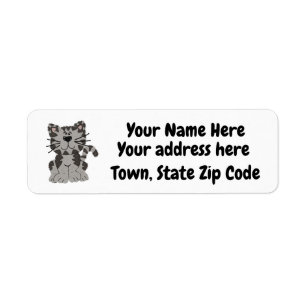 Personalised Grey Cat Return Address Labels