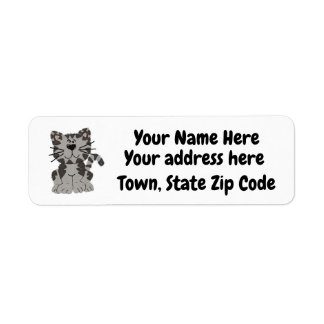 Personalised Grey Cat Return Address Labels