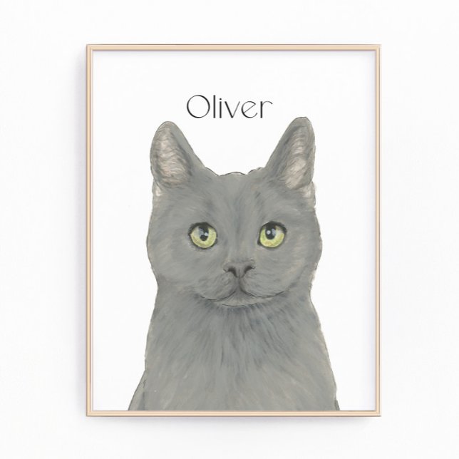 Personalised Grey Chartreux Cat Photo Print (Creator Uploaded)
