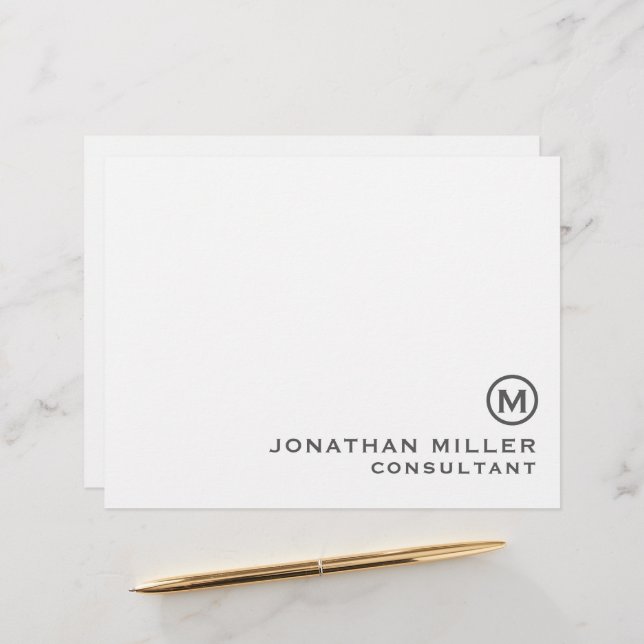 Personalised Grey Classic Monogram Letterhead (Front/Back In Situ)
