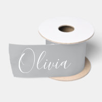 Personalised Grey Elegant Name Satin