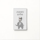 Personalised grey elephant light switch cover