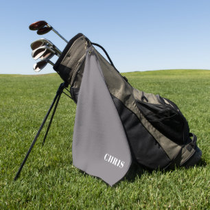 Personalised Grey Golf Towel
