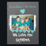 Personalised grey Grandma photo Notebook<br><div class="desc">Customise this notebook for Grandma. Replace the photo with one of the Grandchildren and change the text to suit. A lovely gift for Nan's Birthday.</div>