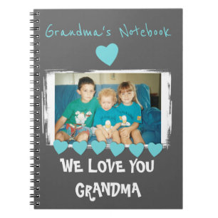 Personalised grey Grandma photo Notebook