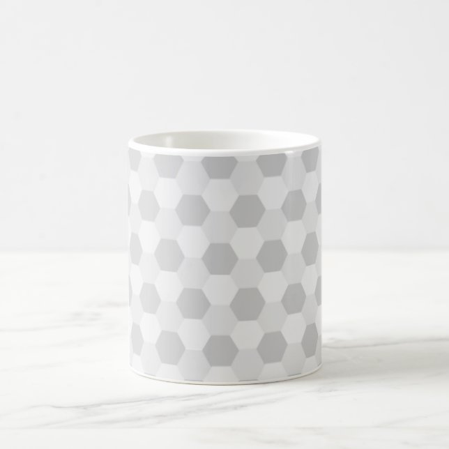 Personalised Grey hexagon background Coffee Mug (Center)