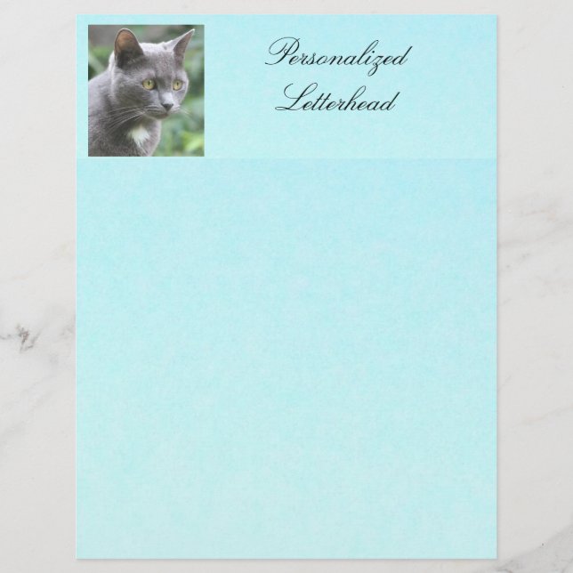 Personalised Grey Kitty Letterhead (Front)