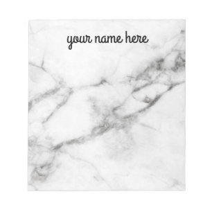 Personalised Grey Marble Notepad