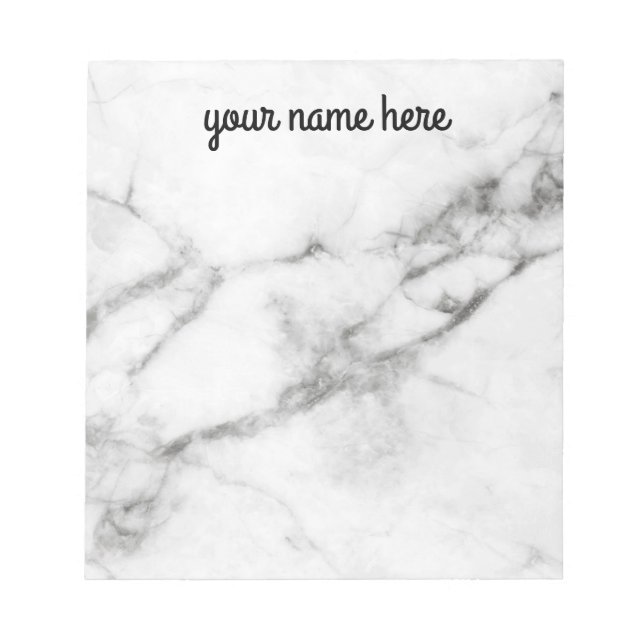 Personalised Grey Marble Notepad (Front)