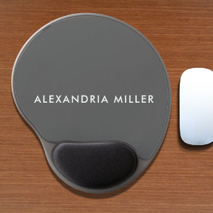 Personalised Grey Modern Minimalist Gel Mouse Pad