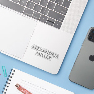 Personalised Grey Modern Name Monogram Sticker