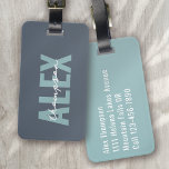 Personalised Grey Monogram  Luggage Tag<br><div class="desc">Liven up your luggage with this personalised design that's perfect for travellers</div>