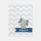 Personalised Grey Navy Blue Chevron Elephant