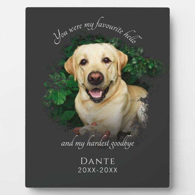 Personalised Grey Pet Memorial Photography Plaque (Front)