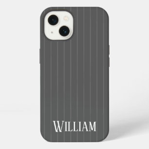 Personalised grey pinstripes Case-Mate iPhone case