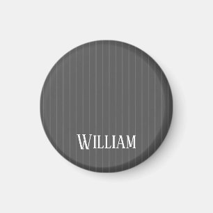 Personalised grey pinstripes magnet
