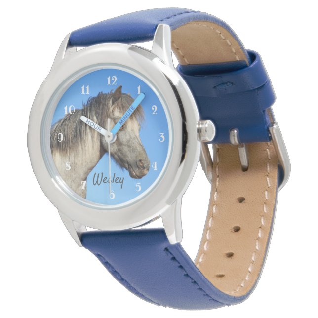 Personalised Grey Pony Watch (Angled)