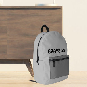 Personalised Grey Printed Backpack