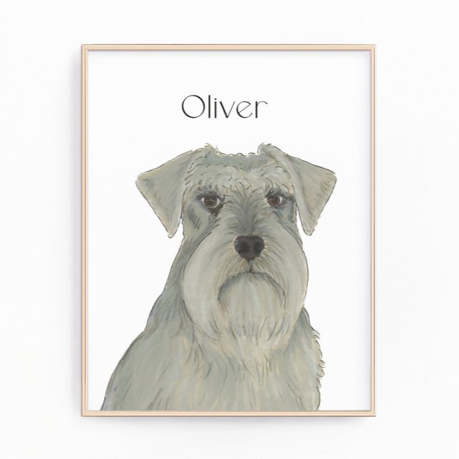 Personalised Grey Silver Schnauzer Art Photo Print (Creator Uploaded)