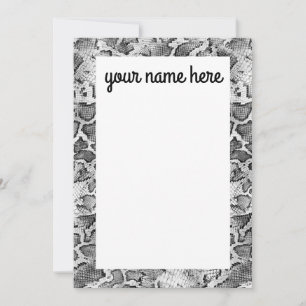 Personalised Grey Snake Skin Notecards
