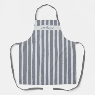 Personalised Grey Stripe Apron
