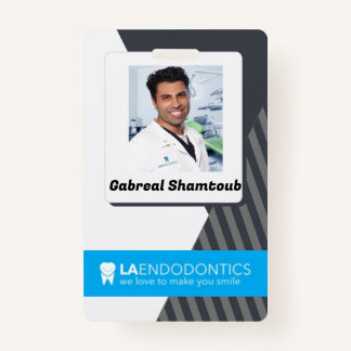 Personalised Grey Striped Employee Picture ID ID Badge