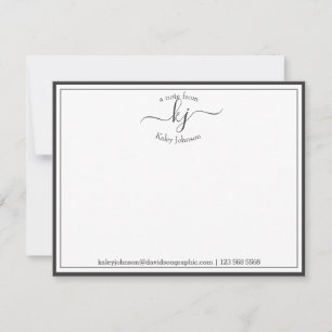 Personalised Grey White From The Desk Of Note Card
