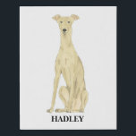 Personalised Greyhound Dog Beverage Coaster Faux Canvas Print<br><div class="desc">I am in love with this beautifully detailed watercolor illustration of a fawn or tan greyhound dog! Personalise these canvas art prints with your name or monogram and even and change the background colour to compliment your decor! Shop the rest of my collection for the sweetest housewarming, bridal shower, teacher,...</div>