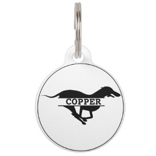 Personalised Greyhound Round Pet Tag
