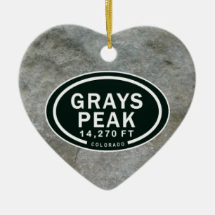 Personalised Greys Peak CO Mountain Heart Ornament