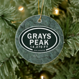 Personalised Greys Peak Colorado Rocky Mountain Ceramic Ornament