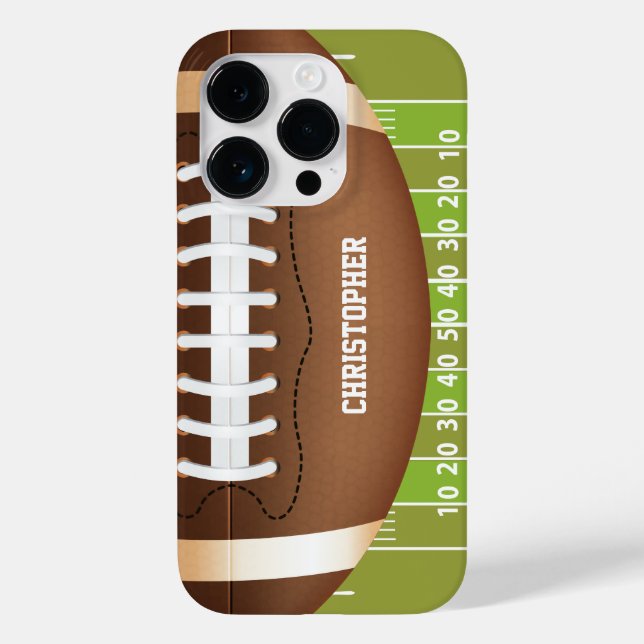 Personalised Grid Iron Football on Field Case-Mate iPhone Case (Back)