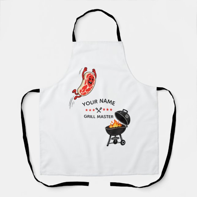 Personalised Grill Master | Custom BBQ with Name Apron (Front)