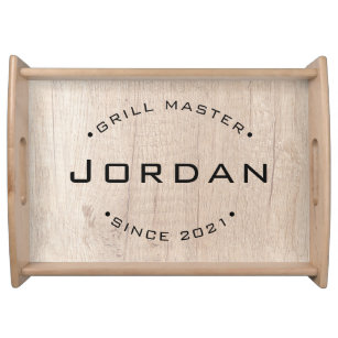 Personalised Grill Master Name and Year Serving Tray
