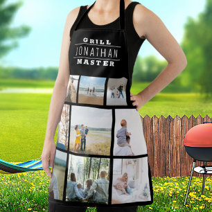 Personalised Grill Master Name Photo Collage Apron