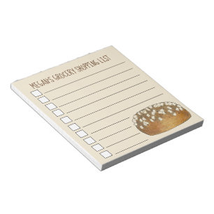 Personalised Grocery List Baker Dinner Rolls Notepad