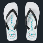 Personalised Groom (blue) Thongs<br><div class="desc">Fun,  custom wedding flip flops</div>