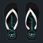 Personalised Groom (blue) Thongs<br><div class="desc">Fun,  custom wedding flip flops</div>