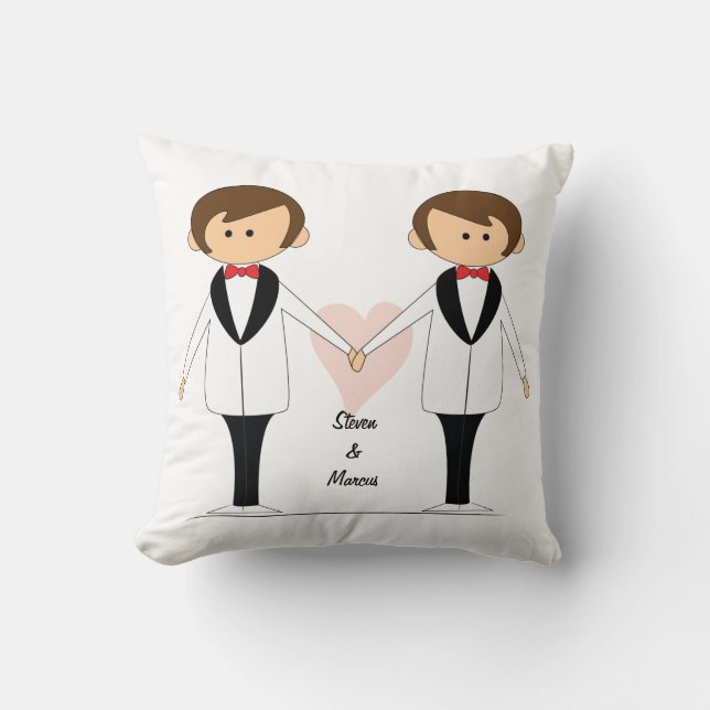 Personalised Groom & Groom Pillow (Front)