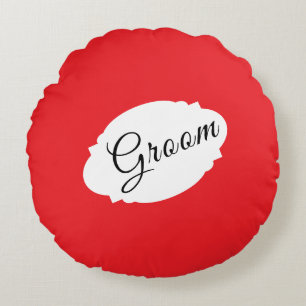 Personalised Groom Round Pillow – Modern Decor
