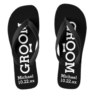 Personalised Groom Wedding - Pick Your Colour Thongs
